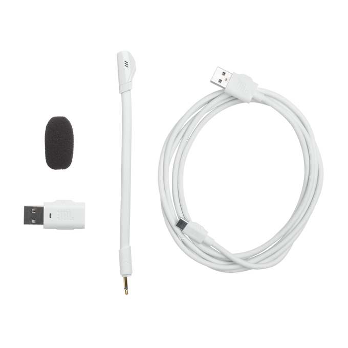 JBL Quantum 360P Console Wireless - White - Wireless over-ear console gaming headset with detachable boom mic - Detailshot 4 image number null