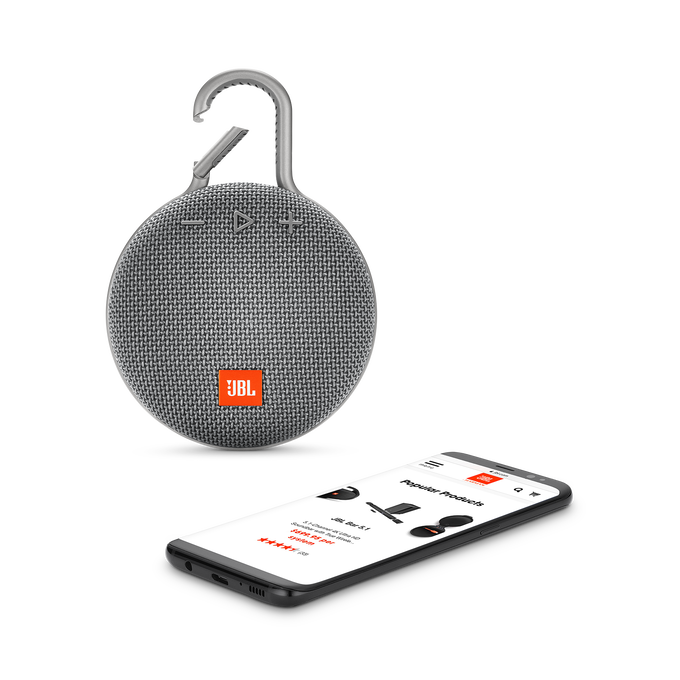 JBL Clip 3 - Stone Grey - Portable Bluetooth® speaker - Detailshot 1 image number null