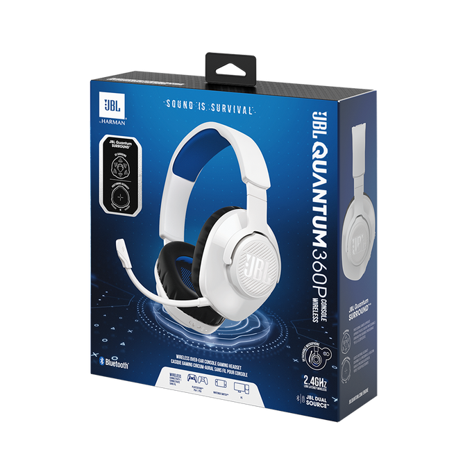 JBL Quantum 360P Console Wireless - White - Wireless over-ear console gaming headset with detachable boom mic - Detailshot 10 image number null