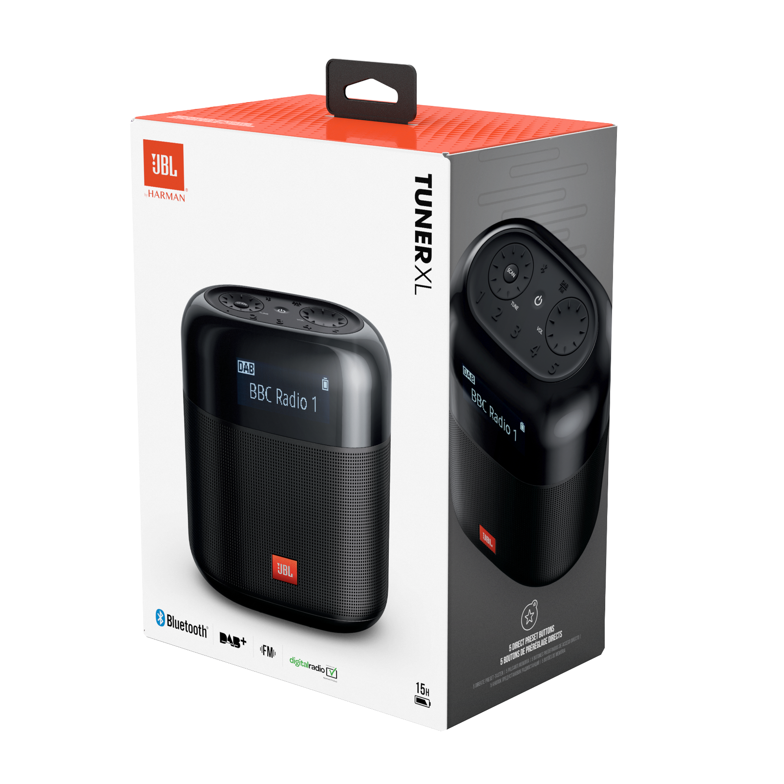 JBL Tuner XL Radio DAB/DAB+/FM portable avec Bluetooth et son puissant